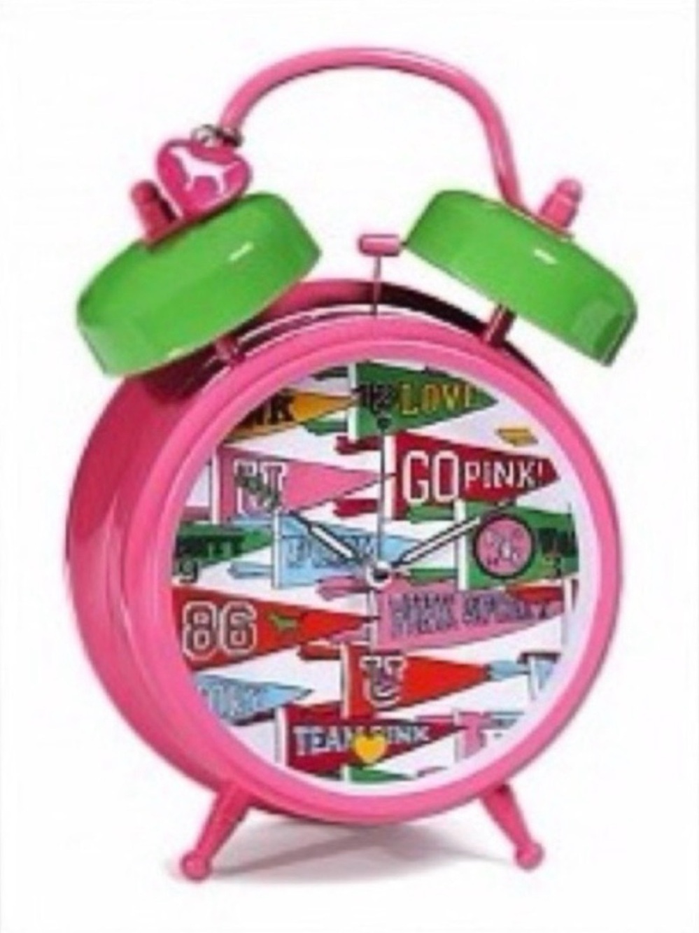 Vintage 2006 Y2K Victorias Secret VS Pink Pennant Flags College Dorm Alarm Clock